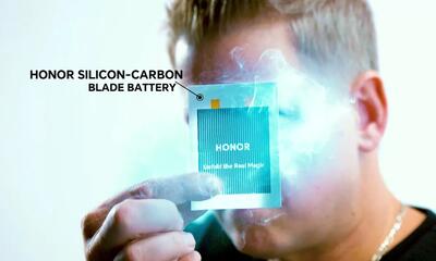  آنر از باتری سیلیکون‌کربنی فوق‌باریک با ظرفیت ۶,۶۰۰ میلی‌آمپرساعت پرده‌برداری کرد