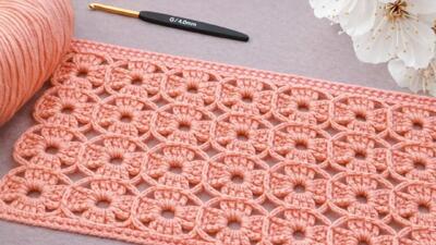  آموزش بافت دایره حاشیه دار با یک ترفند کوچیک / مناسب روتختی و پتو