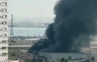  لحظه اصابت موشک جمهوری اسلامی ایران به پایگاه نیروی دریایی آمریکا در بحرین