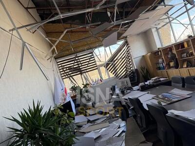  تصاویری از آسیب جدی به ساختمان فدراسیون هندبال