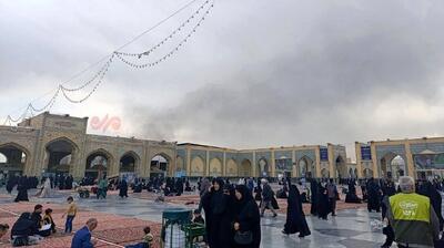  عکسی از دود غلیظ در اطراف حرم رضوی (ع)/ علت چه بود؟
