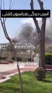  ویدیویی از وضعیت ساختمان فدراسیون کشتی و کمپ تیم‌های ملی بعد از حمله صبح امروز آمریکا و رژیم صهیونی