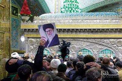  گزارش تصویری: سوگواری در پی شهادت رهبر انقلاب اسلامی در حرم امام رضا(ع)