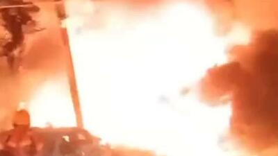  آثار اصابت موشک‌های سپاه پاسداران به منطقه گوش‌دان در اسرائیل