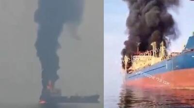  تصاویر انهدام کشتی که به اخطار نیروی دریایی سپاه توجه نکرد