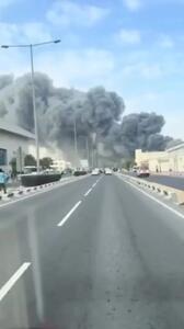  ویدئویی از حجم گسترده آتش سوزی در پایگاه نظامیان آمریکایی در قطر