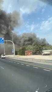  تصاویری از دود عظیم پس از حمله ایران به مواضع آمریکایی در بحرین