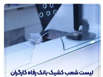  فهرست شعب کشیک بانک رفاه کارگران تهران امروز دوشنبه ۱۱ اسفند ماه