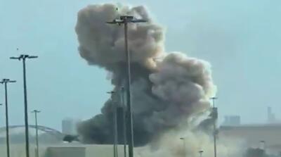  لحظه اصابت موشک ایرانی به بندر بحرین