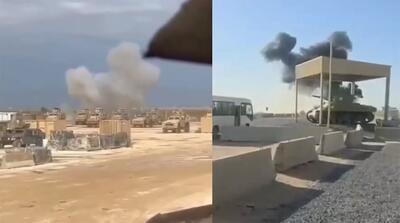  لحظات دو اصابت پهپادهای ایران به پایگاه آمریکا در کویت