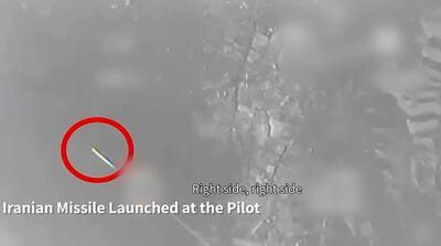  لحظه فرار جنگنده اف 16 از موشک پدافندی ایران