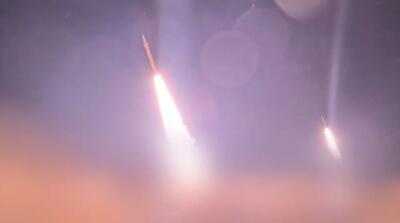  تصاویر تازه از پرتاب موشک‌های ایران به سمت اسرائیل