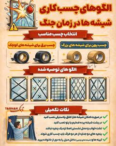  اینفوتابناک | الگو‌های چسب کاری شیشه‌ها در زمان جنگ