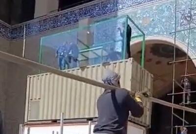  آماده‌سازی محل وداع با پیکر رهبر انقلاب در مصلی