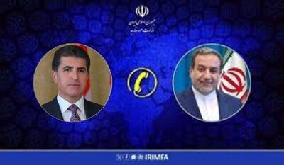  رایزنی عراقچی و بارزانی در مورد تقویت همکاری‌های ایران و عراق برای صیانت از مرزها