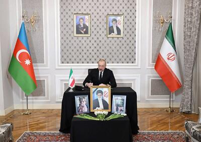  حضور الهام علی‌اف در سفارت ایران در باکو