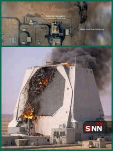  تصویر ماهواره‌ای از اصابت موشک به رادار پیش‌اخطار دوربرد AN/FPS-۱۳۲ آمریکا