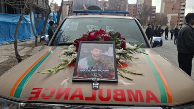  تشییع شهید حمیدرضا انصاری در شهرکرد + فیلم