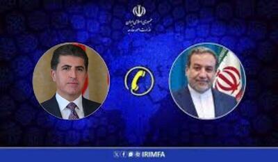  گفتگوی تلفنی وزیر امور خارجه با رئیس اقلیم کردستان عراق