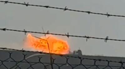  لحظه اصابت پهپاد ایرانی به پایگاه آمریکا در بحرین