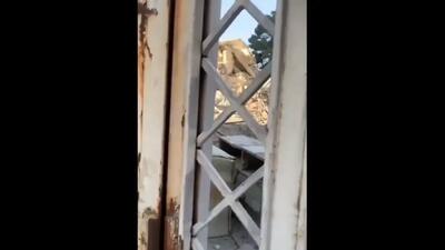  تخریب محوطه و ساختمان‌های شبکه دو در پی حمله هوایی اسرائیل