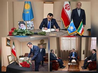  حضور رئیس سنای پارلمان قزاقستان در سفارت ایران