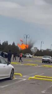  لحظه اصابت پهپاد به منطقه‌ای از نخجوان