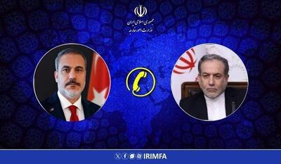  تاکید عراقچی بر تقویت همکاری‌های ایران و ترکیه برای مقابله با نقشه‌های شوم رژیم صهیونیست