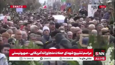  تشییع باشکوه پیکر شهیدان سید علی پسندیده، محمد وثوقی‌راد و مهدی شعبانی بر دستان مردم بجنورد