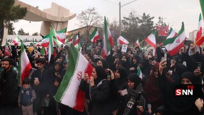  تجمع دانشجویان دانشگاه آزاد اسلامی مشهد مقدس در محکومیت جنایات صهیونیستی آمریکایی به خاک کشورمان