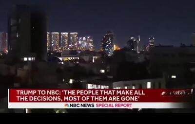  تصاویر زنده شبکه خبری NBC از اصابت موشک ایرانی به تل‌آویو