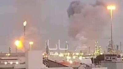  آتش‌سوزی و انفجار بعد از اصابت موشک‌های ایرانی به مواضع آمریکا در بحرین