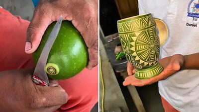  روش ساخت ظروف تزئینی از میوه‌های استوایی‌! (فیلم)