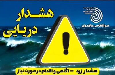  خیزش موج‌های ۲ متری در خزر؛ ورود گردشگران و صیادان به دریا ممنوع