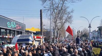  تشییع پیکر شهدای جنگ رمضان در رشت انجام شد / مردم پس از تشییع هم خیابان‌ها را رها نمی‌کنند+فیلم