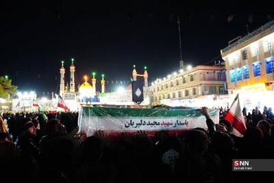  تشییع پیکر دو شهید تجاوزات آمریکایی-صهیونی در قم + عکس