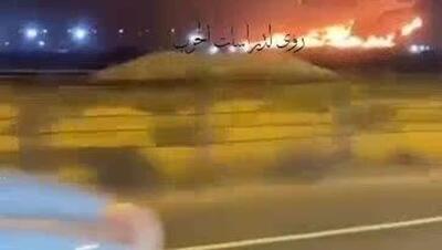  پایگاه هوایی «علی السالم» آمریکا در کویت درحال سوختن است