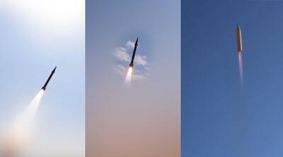  تصاویر پرتاب سه نوع موشک با سر جنگی سنگین به اسرائیل
