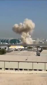  ثبت لحظه اصابت پهپاد به فرودگاه دبی + فیلم