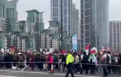  تجمع گسترده مخالفان جنگ با ایران در لندن