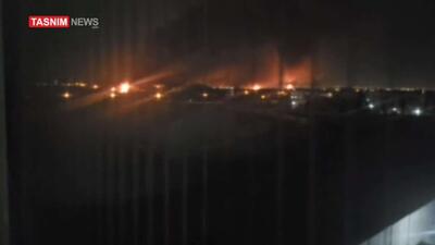  ویدیویی از انفجارهای امشب تهران در حوالی فرودگاه مهرآباد