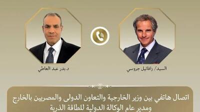  تماس تلفنی وزیر خارجه مصر و گروسی درباره تحولات منطقه