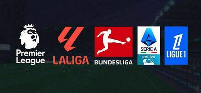  نتایج دیدارهای فوتبال در پنج لیگ معتبر اروپایی