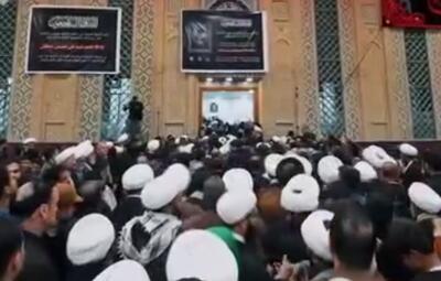  مجلس عزای شهادت رهبر انقلاب توسط حوزه علمیه نجف برگزار شد