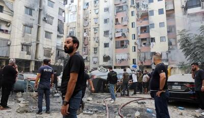  لحظه اصابت موشک اسرائیل به ساختمانی در بیروت