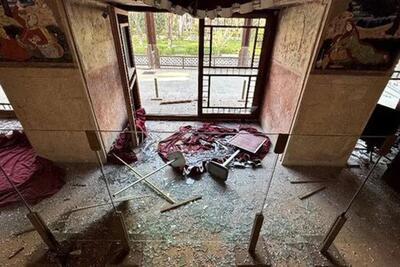  تصاویری از آسیب‌ کاخ چهل‌ستون در حمله به اصفهان