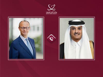  امیر قطر و صدراعظم آلمان بر «راهکارهای دیپلماتیک» برای پایان دادن به جنگ تأکید کردند