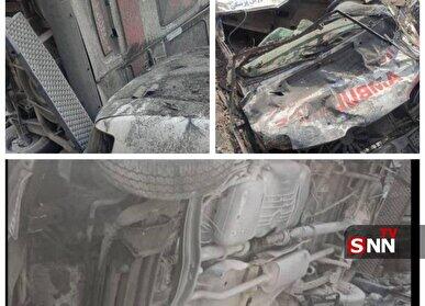  حمله موشکی به آمبولانس اورژانس استان تهران + عکس