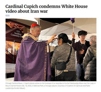 واکنش اسقف اعظم شیکاگو به ویدئوی کاخ سفید درباره جنگ ایران/ آنچه در حال رخ دادن است سرگرمی نیست، بلکه جنگ است