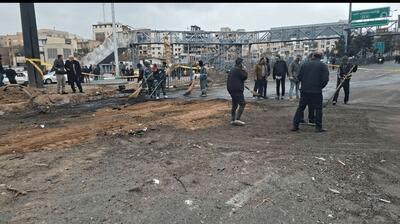  بازگشایی اتوبان باقری پس از اصابت موشک + عکس